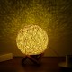 USB Wooden Rattan Table Light Dimming Desk Bedroom Night LED Ball Home Decorations