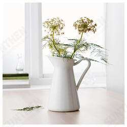 White Vintage Shabby Chic Cream Vase Enamel Pitcher Jug Pot Tall Metal Wedding Decor White Vintage Shabby Chic Cream Vase Enamel Pitcher Jug Pot Tall Metal Wedding Decor
