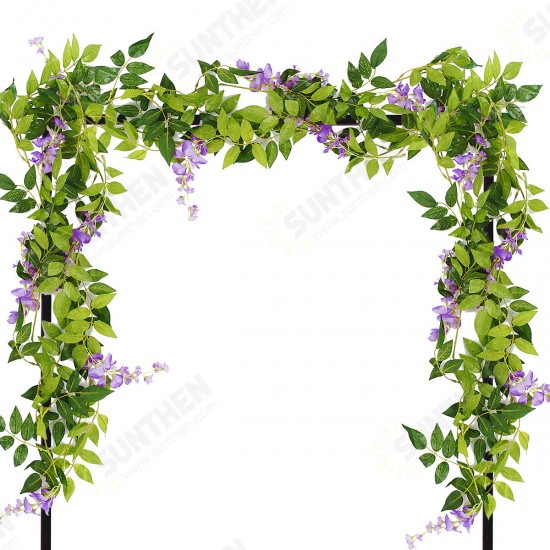 Wisteria Garland Artificial Flowers Bunch Wedding Home Hanging Ivy Decorations 2m