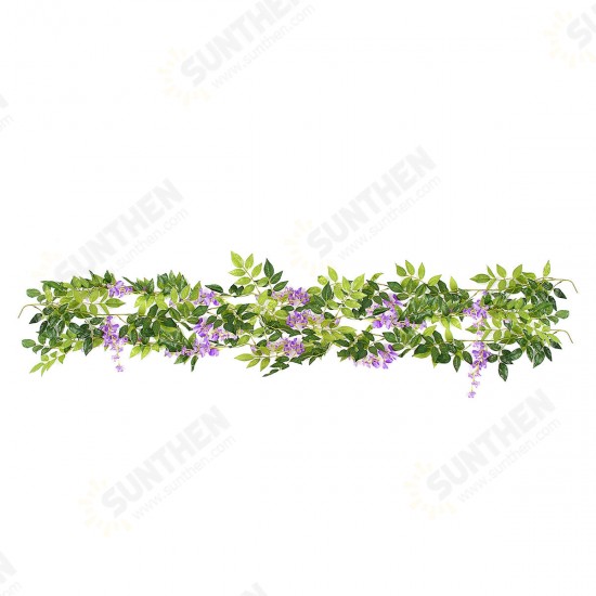 Wisteria Garland Artificial Flowers Bunch Wedding Home Hanging Ivy Decorations 2m