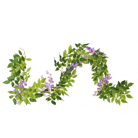 Wisteria Garland Artificial Flowers Bunch Wedding Home Hanging Ivy Decorations 2m