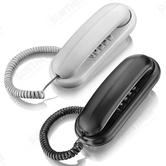 TCF-1000 Mini Desktop Corded Landline Phone Wall Mountable Fixed Telephone for Home Office Hotels