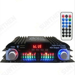 12V Car Mini HIFI Digital bluetooth Audio Power Amplifier Four Channel Output with Remote Control 12V Car Mini HIFI Digital bluetooth Audio Power Amplifier Four Channel Output with Remote Control