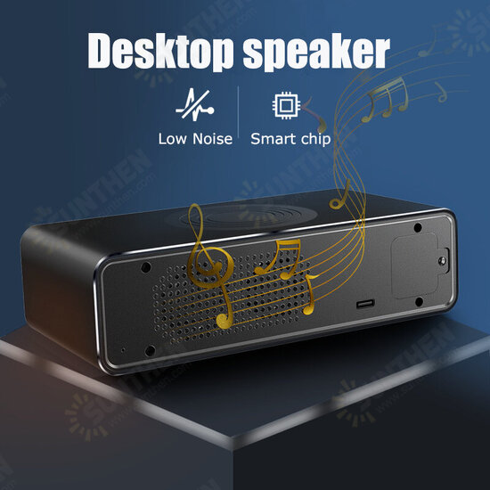 15W 3-in-1 Portable Speaker bluetooth Speaker LED Display Alarm Clock Wireless Charger Wireless Speaker