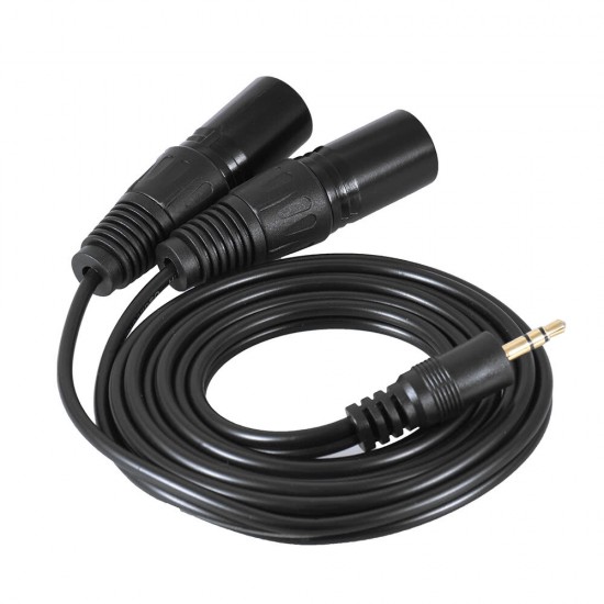 1.5m Dual XLR Male to 3.5mm Male Plug Audio Cable for Mixing Console Mixer Amplifier Speaker