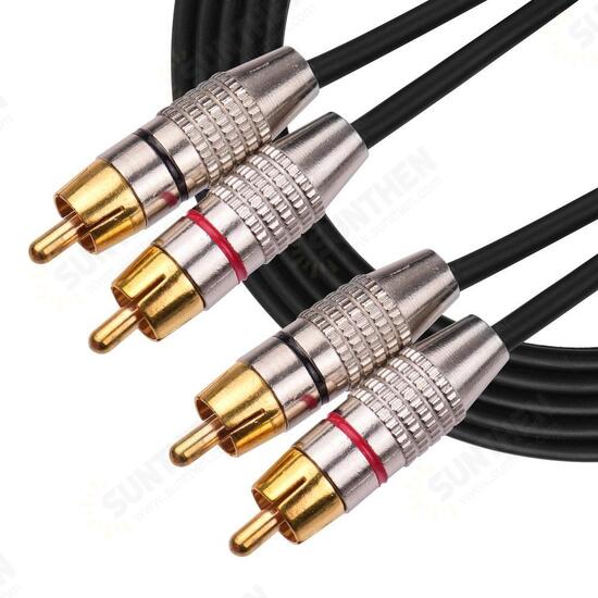 2RCA to 2RCA Male Plug Stereo Audio Video Cable for Karaoke DVD Speaker Amplifiers