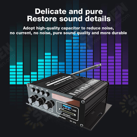 400W HiFi Digital Amplifier bluetooth 5.0 Amplifier FM Radio U Disk TF Card Mini Power Amplifier