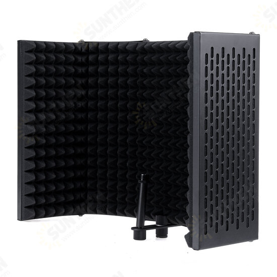 5 Panel Foldable Studio Microphone Isolation Shield Recording Sound Absorber Foam Panel Support Bracket