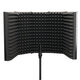 57.5 x 28cm Foldable Adjustable Studio Recording Microphone Isolator Sound Absorbing Foam Panel Mic Isolation Shield Stand Mount