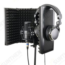 57.5 x 28cm Foldable Adjustable Studio Recording Microphone Isolator Sound Absorbing Foam Panel Mic Isolation Shield Stand Mount 57.5 x 28cm Foldable Adjustable Studio Recording Microphone Isolator Sound Absorbing Foam Panel Mic Isolation Shield Stand Mount