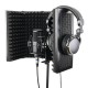 57.5 x 28cm Foldable Adjustable Studio Recording Microphone Isolator Sound Absorbing Foam Panel Mic Isolation Shield Stand Mount