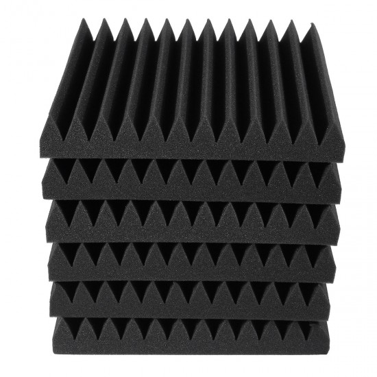 6Pcs Triangular Sound Insulation Cotton KTV Muffler Sponge Sound Insulation Foam Pad Wall Sound Absorption
