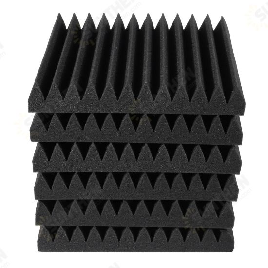 6Pcs Triangular Sound Insulation Cotton KTV Muffler Sponge Sound Insulation Foam Pad Wall Sound Absorption