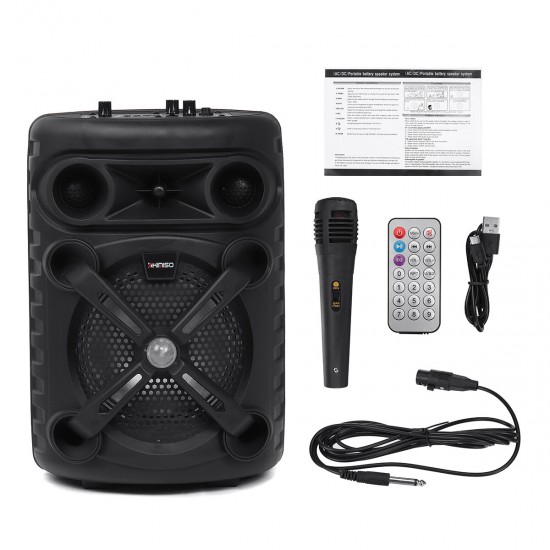 8 inch 20W High Power bluetooth Sound Square Loud Speaker 3000mAh Outdoor Singing Subwoofer with HD Mic