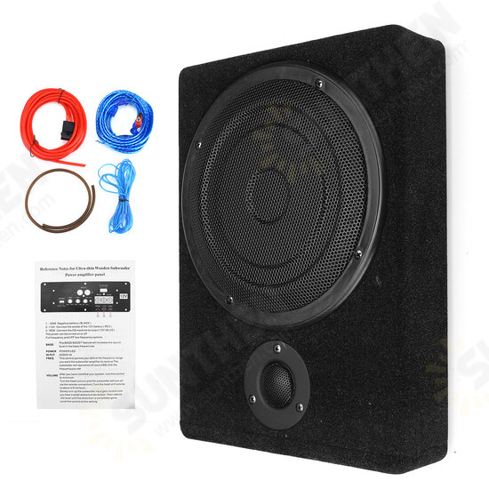 8inch 600W Car Under Seat Slim Amplifier Subwoofer Enclosure Bass HiFi Slim Speaker