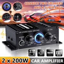 AK270 2 Channel 12V Audio Power Amplifier Low Distortion Support AUX Mini HIFI Power Amplifier AK270 2 Channel 12V Audio Power Amplifier Low Distortion Support AUX Mini HIFI Power Amplifier
