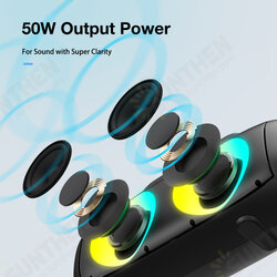 AA-DH1 50W TWS bluetooth V5.1 Speaker 360° Bass 4500mAh Battery RGB Effect IPX5 Waterproof 2.0KG Lightweight Outdoors Travel Wireless Soundbox AA-DH1 50W TWS bluetooth V5.1 Speaker 360° Bass 4500mAh Battery RGB Effect IPX5 Waterproof 2.0KG Lightweight Outdoors Travel Wireless Soundbox