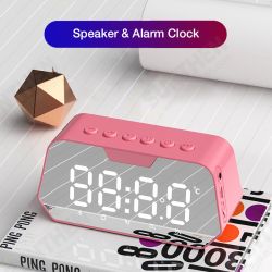 B118 bluetooth 5.0 Speaker Alarm Clock Multiple Play Modes LED Mirror Speaker with FM Function 360° Surround Stereo Sound Real-time Temperature Display 3600mAh Battery Life B118 bluetooth 5.0 Speaker Alarm Clock Multiple Play Modes LED Mirror Speaker with FM Function 360° Surround Stereo Sound Real-time Temperature Display 3600mAh Battery Life