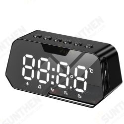 B118 bluetooth 5.0 Speaker Alarm Clock Multiple Play Modes LED Mirror Speaker with FM Function 360° Surround Stereo Sound Real-time Temperature Display 3600mAh Battery Life B118 bluetooth 5.0 Speaker Alarm Clock Multiple Play Modes LED Mirror Speaker with FM Function 360° Surround Stereo Sound Real-time Temperature Display 3600mAh Battery Life