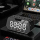 B118 bluetooth 5.0 Speaker Alarm Clock Multiple Play Modes LED Mirror Speaker with FM Function 360° Surround Stereo Sound Real-time Temperature Display 3600mAh Battery Life