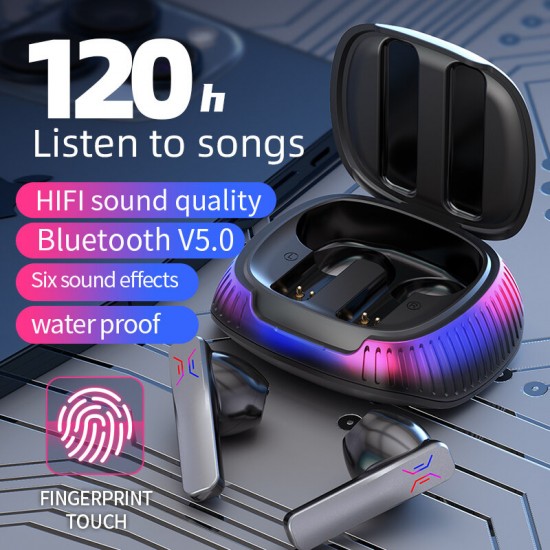B18 TWS bluetooth Headset BT 5.0 Game Touch Control Wireless Headphone Long Battery Life Waterproof Sweatproof Earphone with Mic