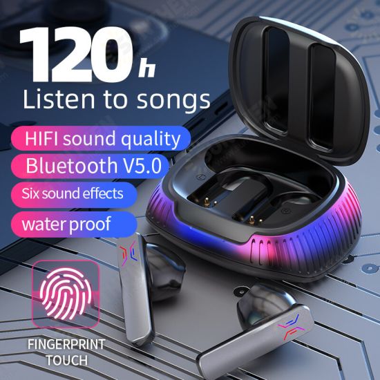 B18 TWS bluetooth Headset BT 5.0 Game Touch Control Wireless Headphone Long Battery Life Waterproof Sweatproof Earphone with Mic