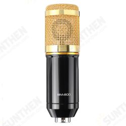 BM800 Condenser Microphone Kit Pro Studio Audio Recording Mic for Live Broadcast for Mobile Phone PC Computer with Stand Shock Mount BM800 Condenser Microphone Kit Pro Studio Audio Recording Mic for Live Broadcast for Mobile Phone PC Computer with Stand Shock Mount