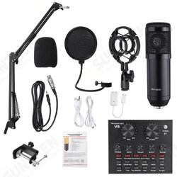 BM800 Condenser Microphone V8 Sound Card Kit Muti-functional bluetooth Sound Card for Studio Mobile Phone PC Laptop Recording Live Broadcast BM800 Condenser Microphone V8 Sound Card Kit Muti-functional bluetooth Sound Card for Studio Mobile Phone PC Laptop Recording Live Broadcast