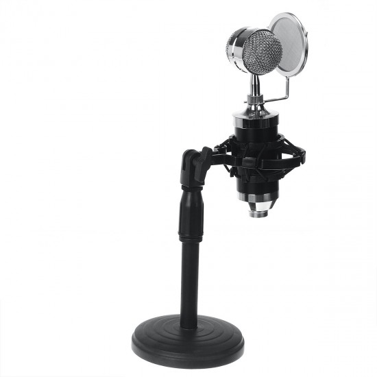 BM800 Live Sound Card Condenser Microphone Set Recording Mount Boom Stand Mic Kit for Live Broadcast