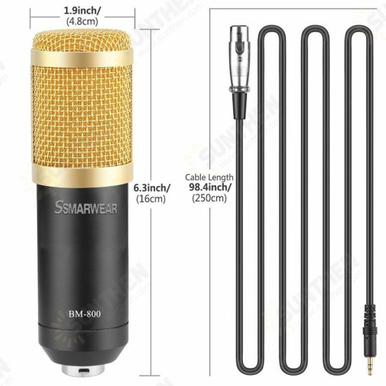 BM800 Professional Condenser Microphone Studio Broadcasting Singing Microphone Audio Recording Mic