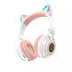 BO18 Wireless Gaming Headphone BT5.0 400mAh Battery Flashing LED Headphone with Cute Cat Ears