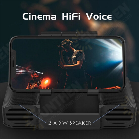 3-in-1 Wireless bluetooth Speaker 10000mAh Long Battery Life Power Bank Phone Holder Dual Bass HIFI Stereo TF Card AUX-In Soundbar Home Theatre with Mic