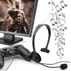 3.5mm Earphone One Ear Gamer Headset Wired Earphone Headphones Gaming Headset with Microphone for PS4 Game PC 3.5mm Earphone One Ear Gamer Headset Wired Earphone Headphones Gaming Headset with Microphone for PS4 Game PC
