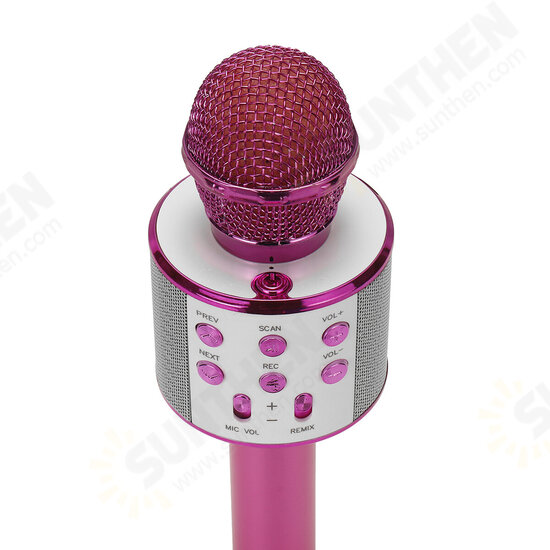 858 Wirelss bluetooth Microphone DSP Noise Reduction Karaoke Mic Recorder HIFI Stereo Speaker Portable Handheld Singing Player for KTV Party