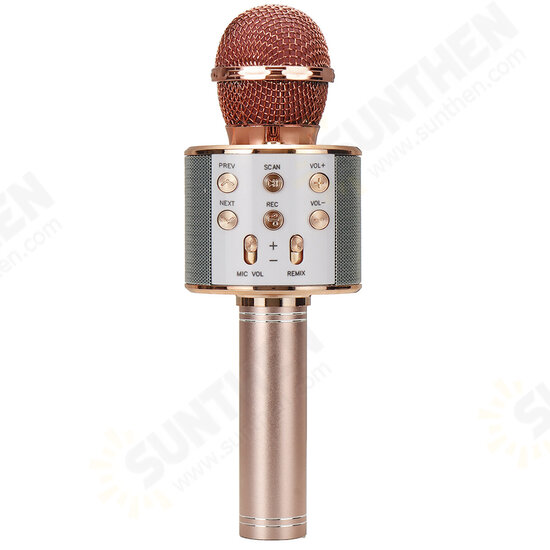 858 Wirelss bluetooth Microphone DSP Noise Reduction Karaoke Mic Recorder HIFI Stereo Speaker Portable Handheld Singing Player for KTV Party