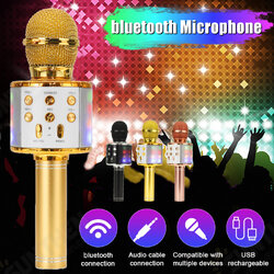 858L Wireless Microphone 2*13W Stereo DSP Noise Reduction bluetooth Speaker 2600mAh TF Card Luminous Karaoke Mic Recorder for K Songs KTV 858L Wireless Microphone 2*13W Stereo DSP Noise Reduction bluetooth Speaker 2600mAh TF Card Luminous Karaoke Mic Recorder for K Songs KTV