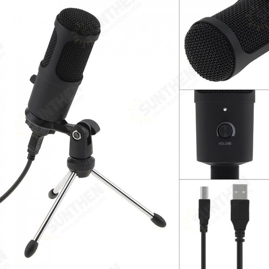 A6 Metal USB Condenser Microphone Recording for Laptop Computer Windows Cardioid Recording Vocals Voice for Live / Video A6 Metal USB Condenser Microphone Recording for Laptop Computer Windows Cardioid Recording Vocals Voice for Live / Video