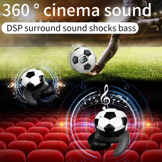 AQ009 TWS bluetooth 5.1 Earphones LED Display HiFi 9D Stereo Waterproof Sports Headset With Microphone