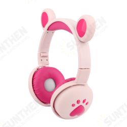 BK5 Cute LED Cat Bear Ear bluetooth 5.0 Headphones Foldable Over-Ear HIFI Stereo Wireless Headset With Mic LED Light BK5 Cute LED Cat Bear Ear bluetooth 5.0 Headphones Foldable Over-Ear HIFI Stereo Wireless Headset With Mic LED Light