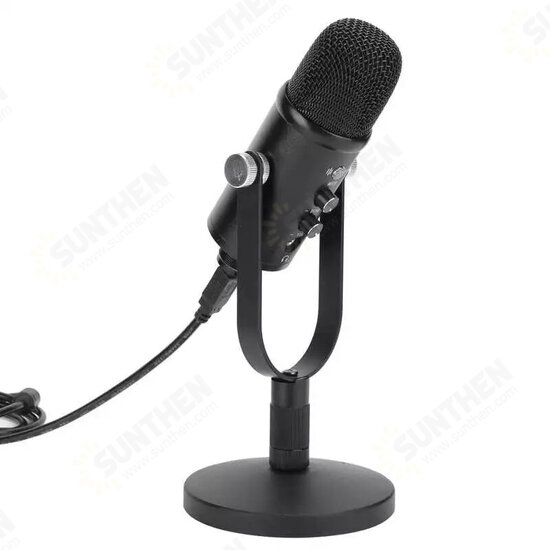 BM-86 Condenser Microphone HIFI DSP Noise Reduction Reverberation Adjustable Built-In Sound Card USB Wired Microphone for YouTube Broadcast Recording Gaming