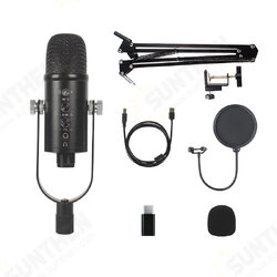BM-86 Condenser Microphone HIFI DSP Noise Reduction Reverberation Adjustable Built-In Sound Card USB Wired Microphone for YouTube Broadcast Recording Gaming BM-86 Condenser Microphone HIFI DSP Noise Reduction Reverberation Adjustable Built-In Sound Card USB Wired Microphone for YouTube Broadcast Recording Gaming