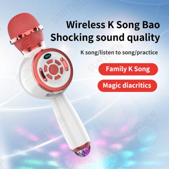 DS810 bluetooth Microphone LED Light Handheld Wireless Karaoke Portable Microphone Support TF/USB/FM for Singing DS810 bluetooth Microphone LED Light Handheld Wireless Karaoke Portable Microphone Support TF/USB/FM for Singing