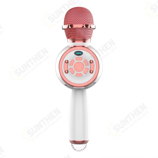 DS810 bluetooth Microphone LED Light Handheld Wireless Karaoke Portable Microphone Support TF/USB/FM for Singing DS810 bluetooth Microphone LED Light Handheld Wireless Karaoke Portable Microphone Support TF/USB/FM for Singing