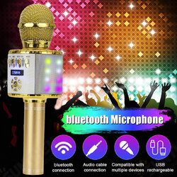 DS898 3-IN-1 Wireless Microphone 2*13W HIFI bluetooth Speaker TF Card 2600mAh Luminous Handheld Mic Recorder Singing Player for KTV K Songs DS898 3-IN-1 Wireless Microphone 2*13W HIFI bluetooth Speaker TF Card 2600mAh Luminous Handheld Mic Recorder Singing Player for KTV K Songs
