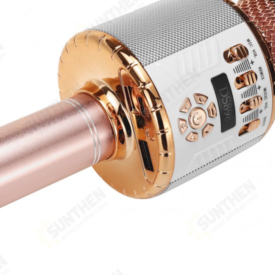 DS898 3-IN-1 Wireless Microphone 2*13W HIFI bluetooth Speaker TF Card 2600mAh Luminous Handheld Mic Recorder Singing Player for KTV K Songs DS898 3-IN-1 Wireless Microphone 2*13W HIFI bluetooth Speaker TF Card 2600mAh Luminous Handheld Mic Recorder Singing Player for KTV K Songs