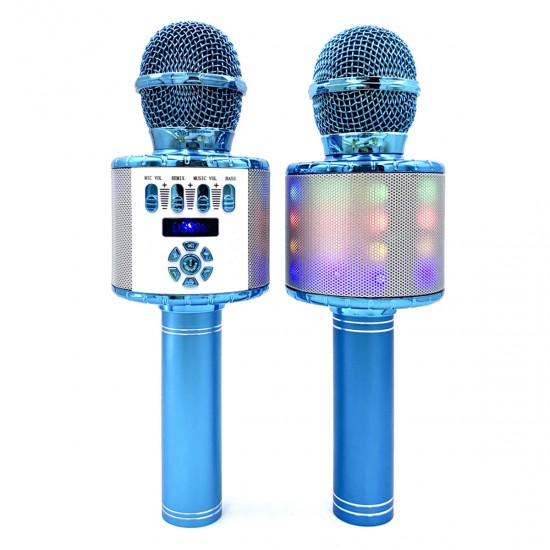 DS898 3-in-1 Microphone Wireless bluetooth Microphone bluetooth Speaker Recorder HIFI Noise Reduction TF Card 2400mAh Luminous Handheld Portable Professional K Songs Karaoke Singing Player