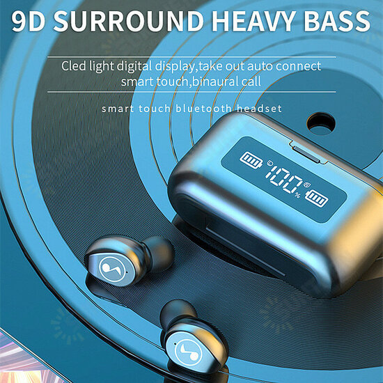F9 Stereo HiFi TWS Earbuds bluetooth 5.0 Smart Touch Digital Display Binaural Call Earphone Music Headphones with Charging Box F9 Stereo HiFi TWS Earbuds bluetooth 5.0 Smart Touch Digital Display Binaural Call Earphone Music Headphones with Charging Box