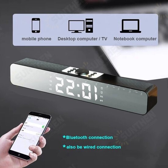 G2 Alarm Clock bluetooth Speaker With LED Digital Display Wired Wireless Home Theater Surround Sound Bar G2 Alarm Clock bluetooth Speaker With LED Digital Display Wired Wireless Home Theater Surround Sound Bar