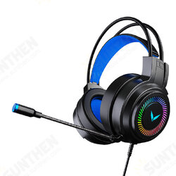 Gaming Headsets Gamer Headphones Surround Sound Stereo Wired Earphones USB Microphone Colourful Light PC Laptop Game Headset