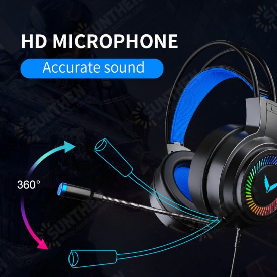 Gaming Headsets Gamer Headphones Surround Sound Stereo Wired Earphones USB Microphone Colourful Light PC Laptop Game Headset Gaming Headsets Gamer Headphones Surround Sound Stereo Wired Earphones USB Microphone Colourful Light PC Laptop Game Headset